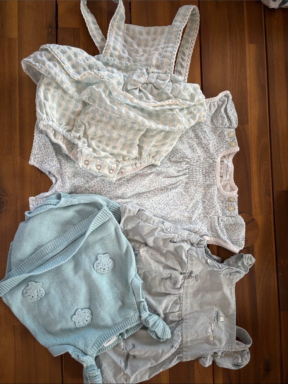 Ralph Lauren Baby Blue Mixed Romper & Dress Set